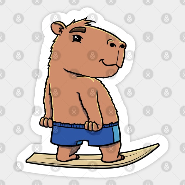 Capybara Surfer Boy Surfing Sticker by capydays